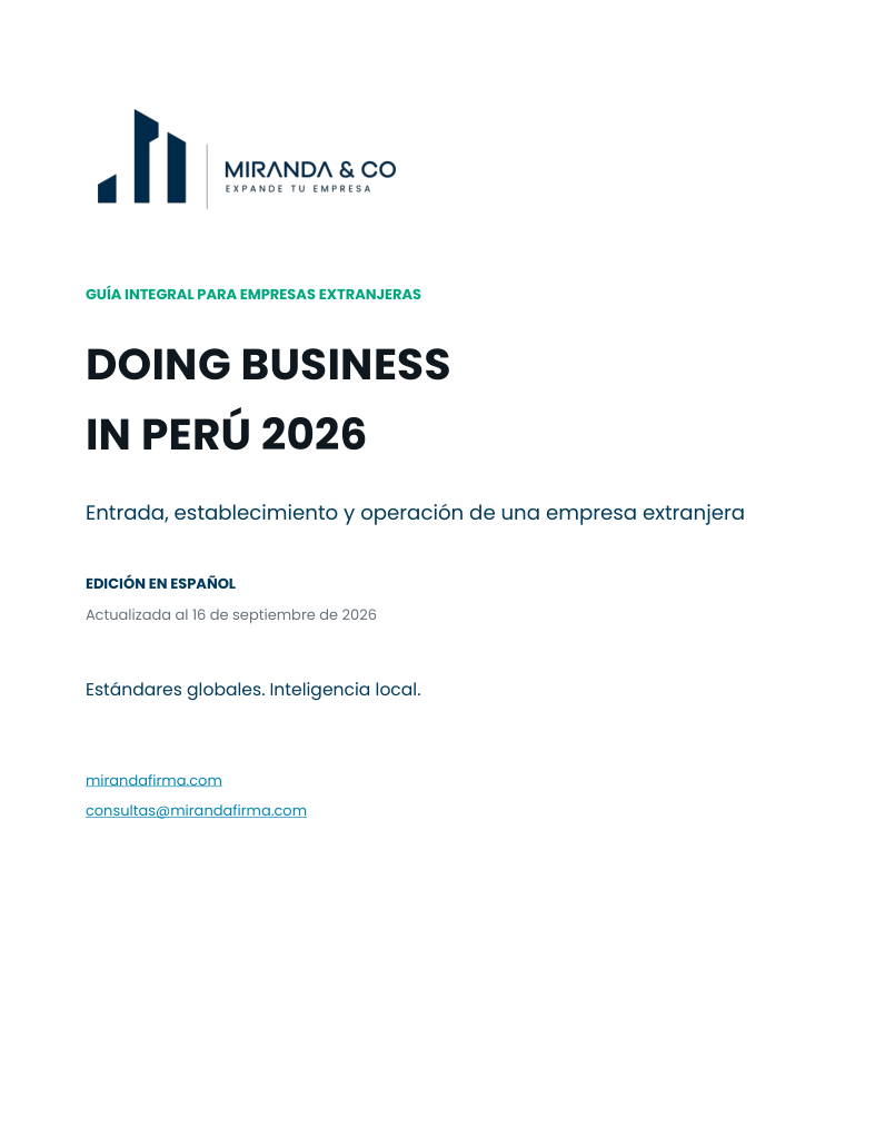Portada de la guía Doing Business en Perú